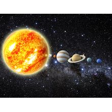 3D Illustration Of Our Solar System Wall Mural