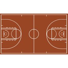 Basketball Court Illustration Wall Mural