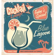 Blue Lagoon Cocktail Lounge Wall Mural