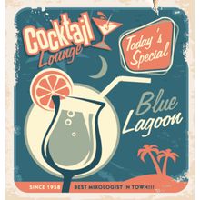 Blue Lagoon Cocktail Lounge Mural Wallpaper