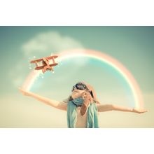Budding Pilot With Rainbow Wall Mural