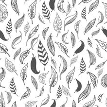 Dancing Feathers Pattern Wallpaper