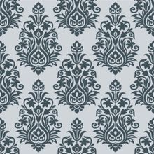 Seamless Silver Damask Design Wallpaper