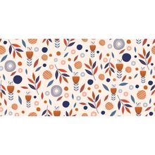 Scandinavian Folk Art Tulip Pattern Wallpaper