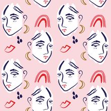 Modern Muse Line Art Pattern Wallpaper
