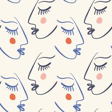 Je t'Aime Line Art Portrait Wallpaper