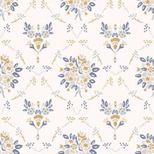 Pretty Modern Farmhouse Damask Pattern Wallpaper