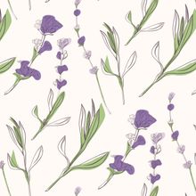 Lavender Flowers Pattern Wallpaper
