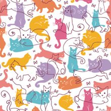 Colorful Cats Pattern Wallpaper