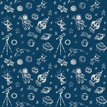 Space Doodle In Blue Wallpaper