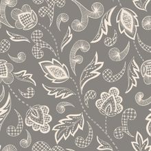 Warm Gray Floral Paisley Flowers Wallpaper