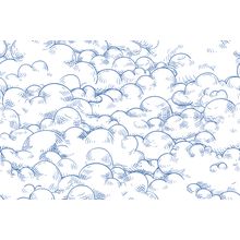 Curly Cumulus Cloud Pattern Wallpaper
