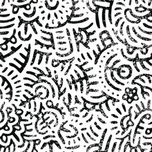 Abstract Woodblock Swirls Grunge Wallpaper