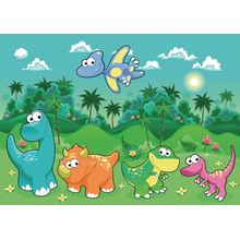Five Lil Dinos Wall Mural