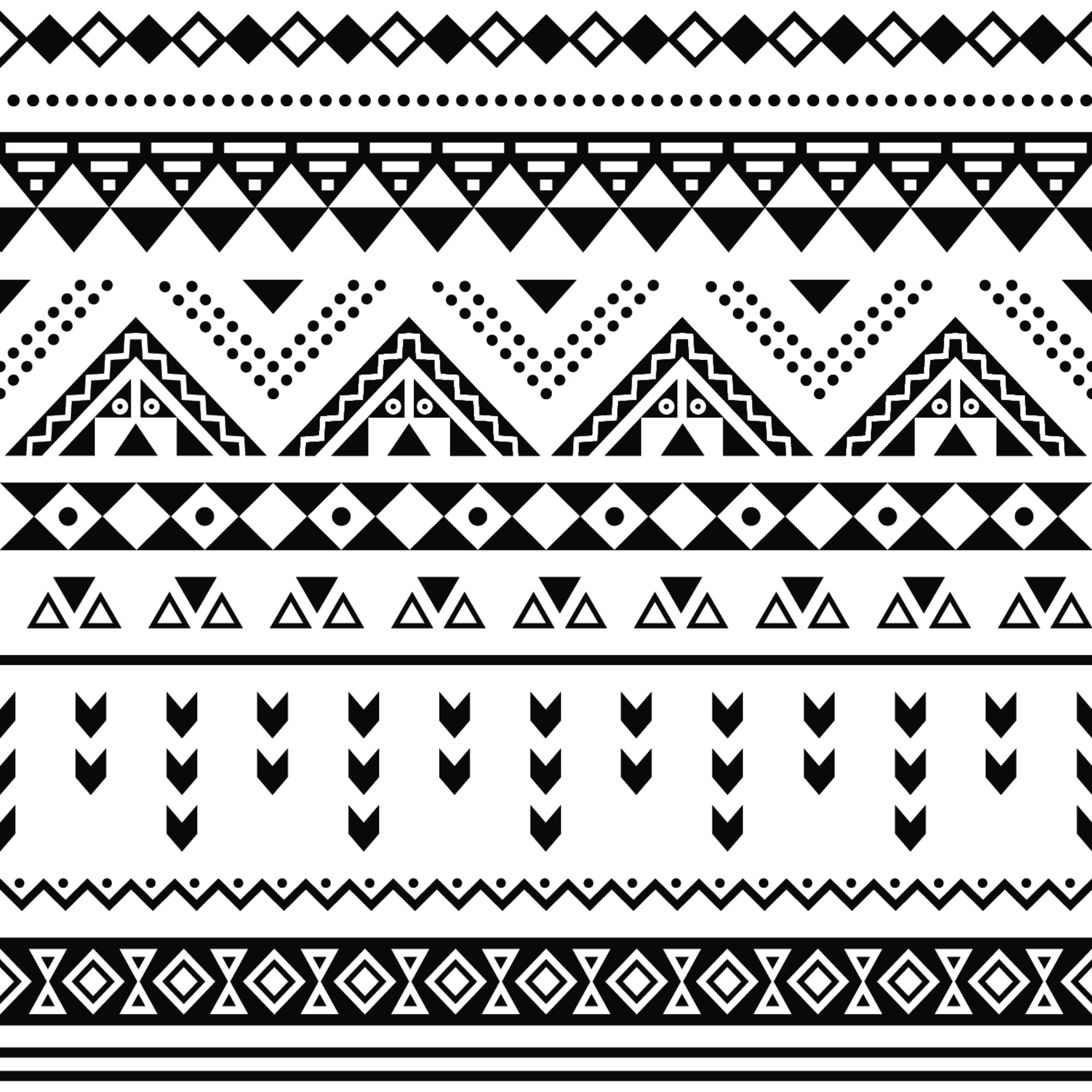 Tribal Triangle Pattern Mural - Murals Your Way