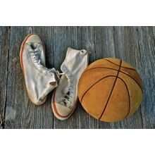 Vintage Basketball And Shoes Wall Mural