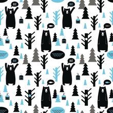 Bear in the Forest Pattern Wallpaper