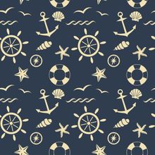 Nautical Navy Pattern Wallpaper