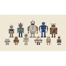 Abstract Robots Wall Mural