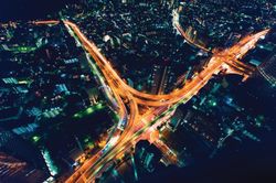 cityscape-wall-mural-depicts-an-aerial-view-of-a-massive-highway-intersection-in-Tokyo-Japan