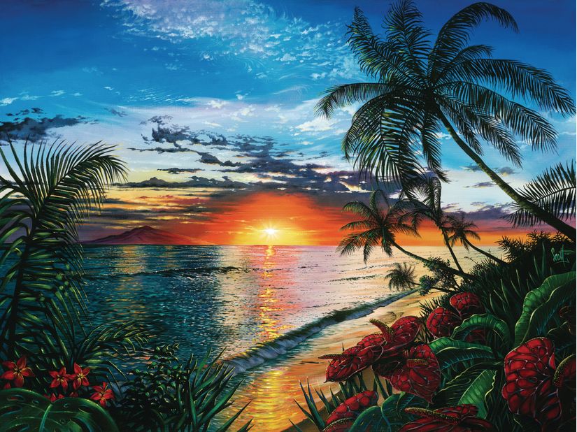Tropical-Sunset-Serenade-Mural-Wallpaper