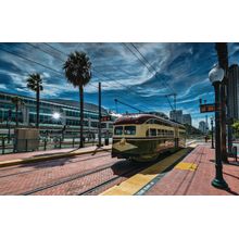 The old trolley car in San Diego Wall Mural