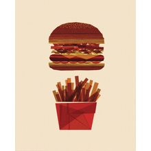Burger And Fries Wall Mural