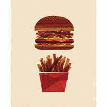 Burger & Fries Mural Wallpaper