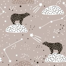 Polar Bears and Stars Pattern Wallpaper