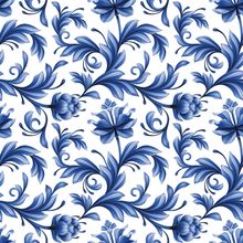 Abstract Floral Pattern With Folk Art Flowers Wallpaper