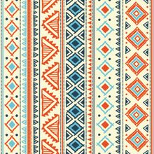 Orange Aqua Tribal Pattern Wallpaper
