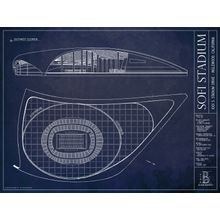 SoFi Stadium Blueprint Wall Mural