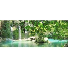 Panoramic Waterfall In Deep Forest Wall Mural