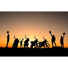 Motocross Team Silhouette Wall Mural