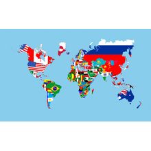 Map of Country Flags Wall Mural