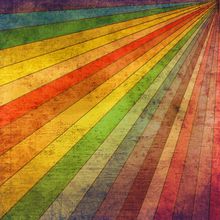 Retro Rainbow Rays Wall Mural