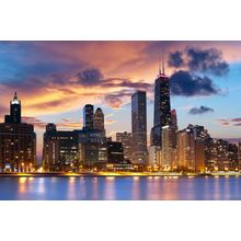 Dazzling Chicago Twilight Wall Mural