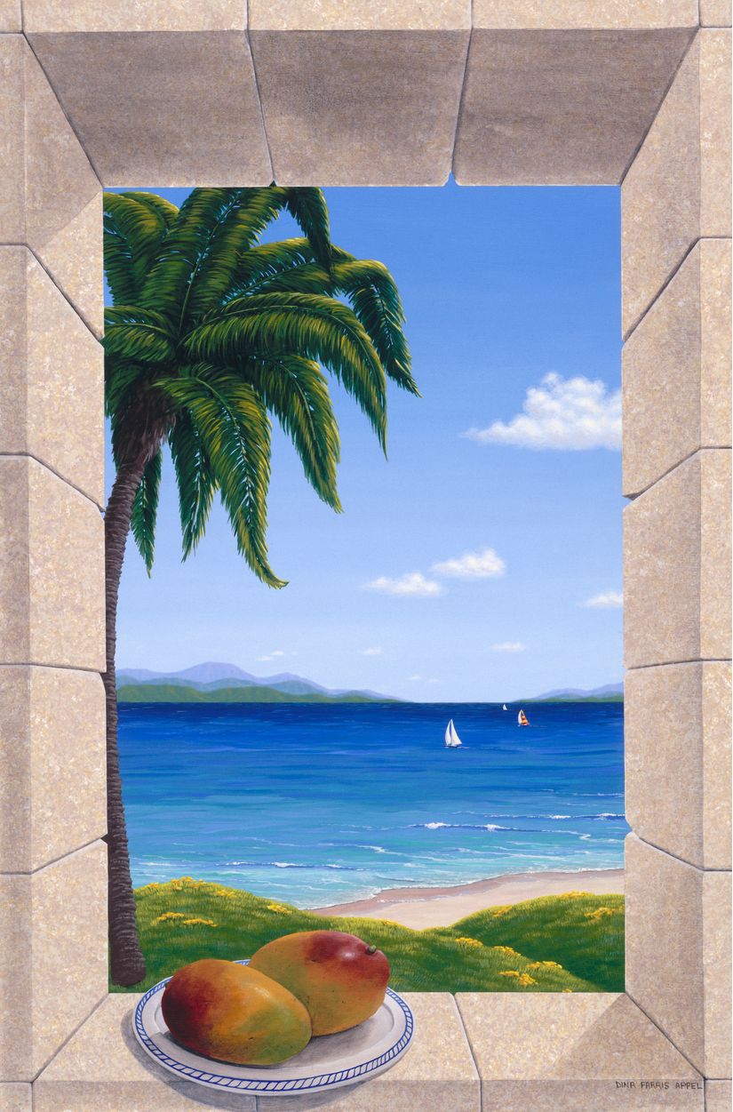Hawaiian-Fantasy-With-Mangos-Wall-Mural