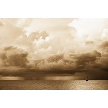 Boat In Storm Wall Mural