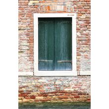 Blue Shuttered Window Wall Mural