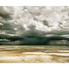 Stormy Sky And Beach At Low Tide Wall Mural