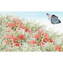 Spring Flowers And Butterfly Wall Mural