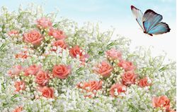 Spring-Flowers-And-Butterfly-Wall-Mural