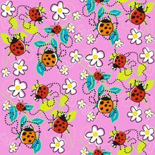 Ladybugs and Flowers  Mural Wallpaper