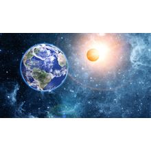 Earth, Moon, Sun Wall Mural