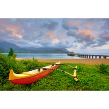 Canoe On Hanalei Bay Wall Mural