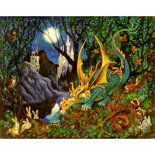 Moon Dragon Wall Mural