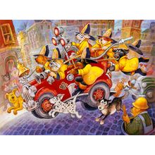 Hot Dog Firefighters Wall Mural
