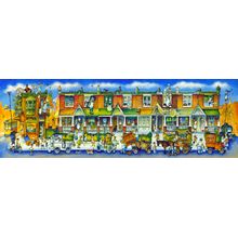 Row Of Houses Long Wall Mural