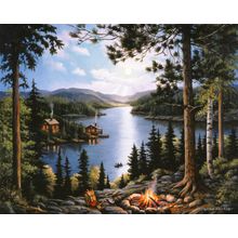 Cabin In The Woods Wall Mural